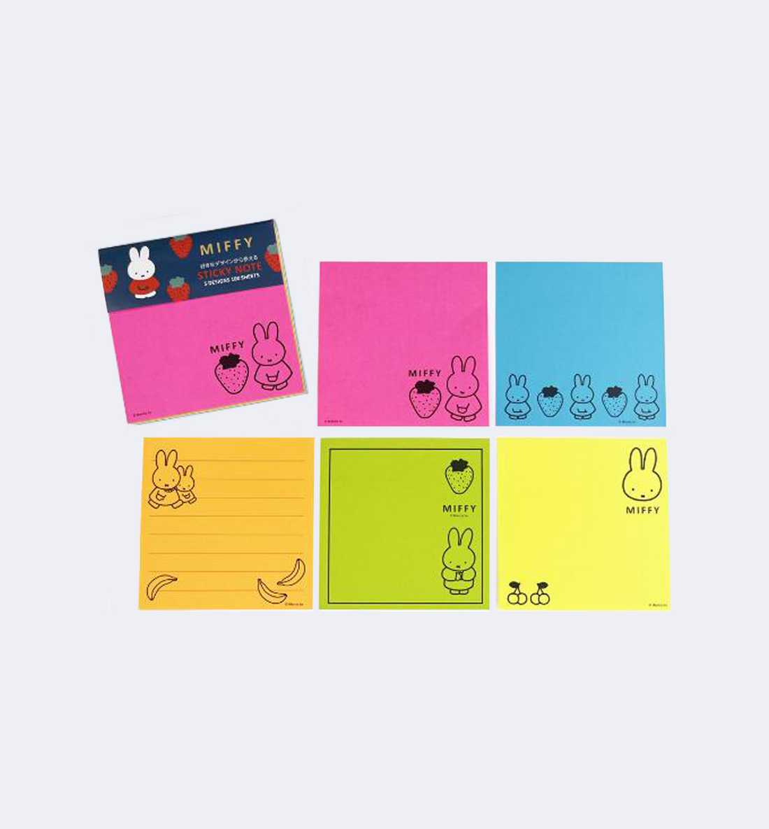 Miffy Fluorescent Sticky Note [Pink]
