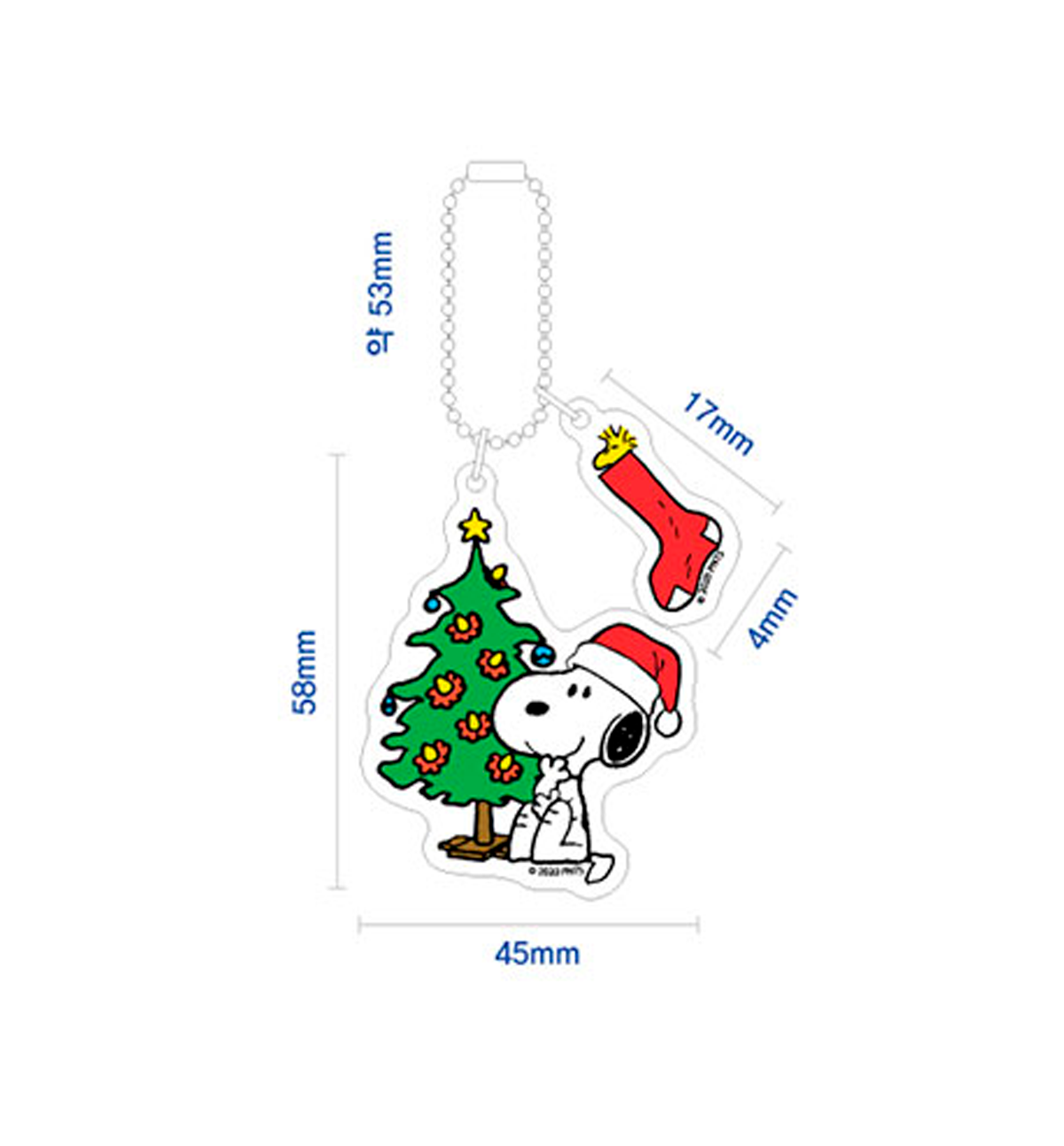 Snoopy Christmas Clear Keyring
