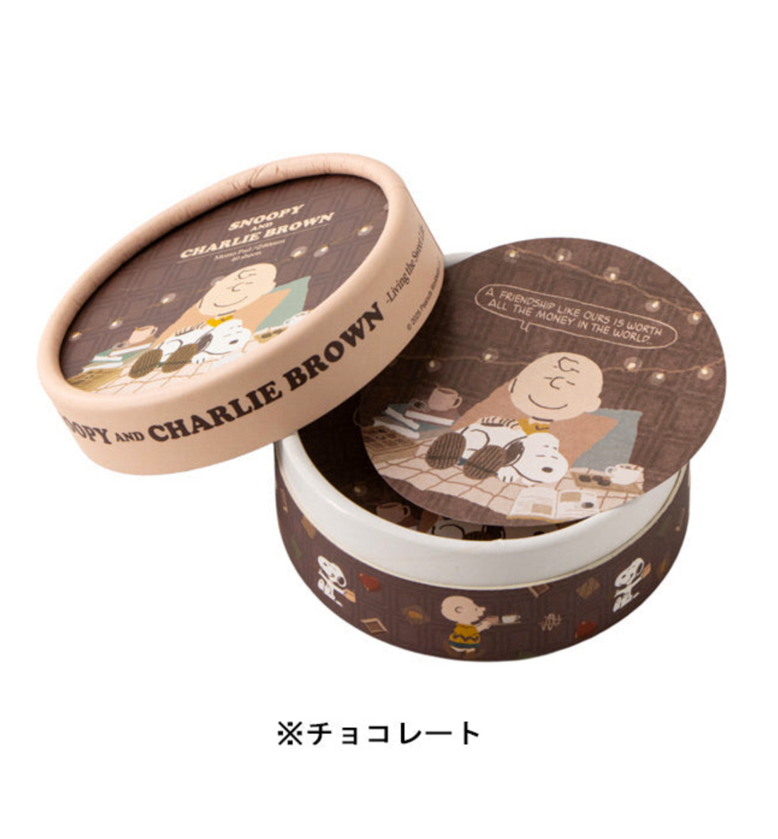 [JAPAN] Peanuts Snoopy Love & Sweets Series Memo Pad In Round Box