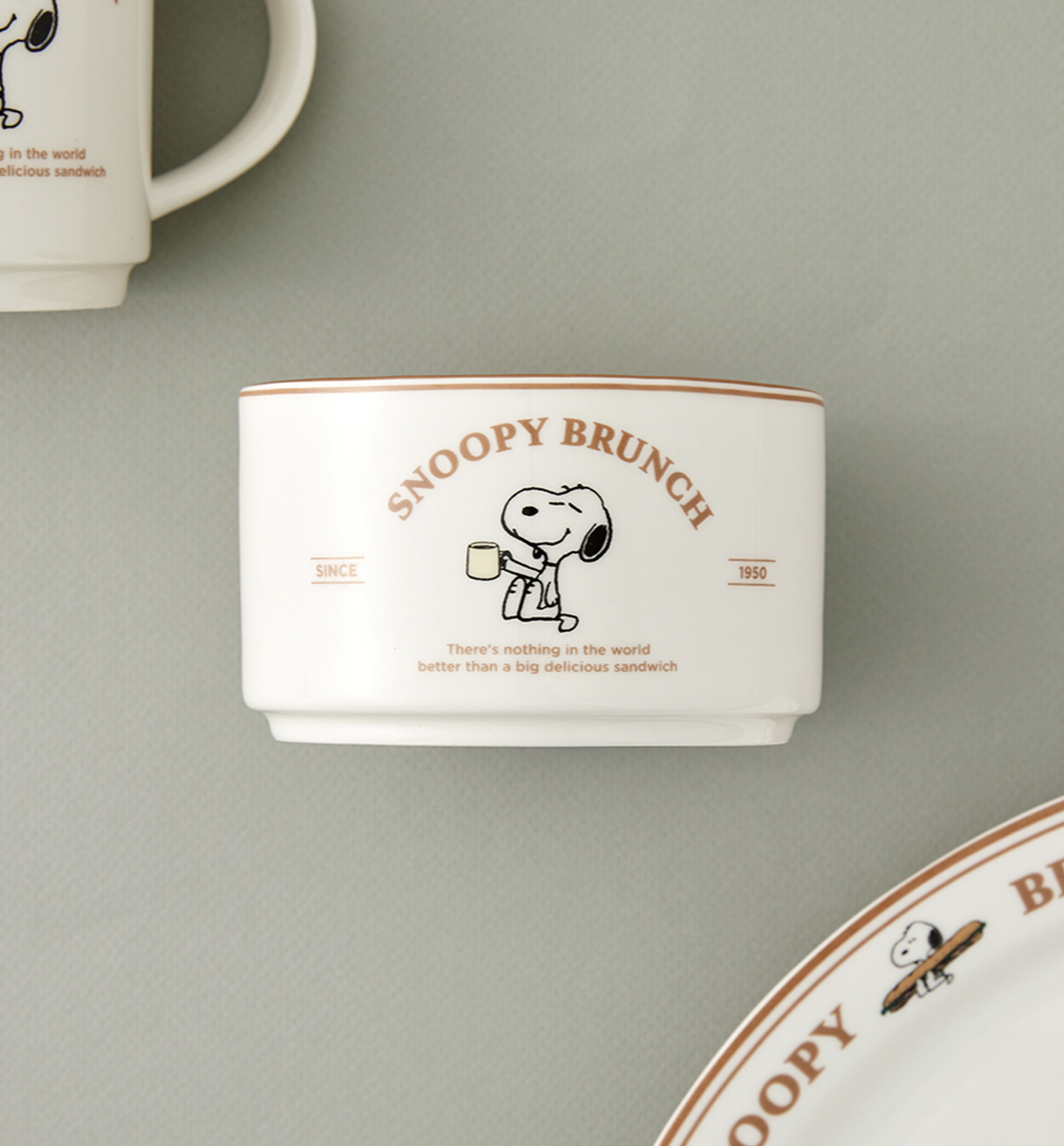 Peanuts Snoopy Soup Bowl [Brown Line]