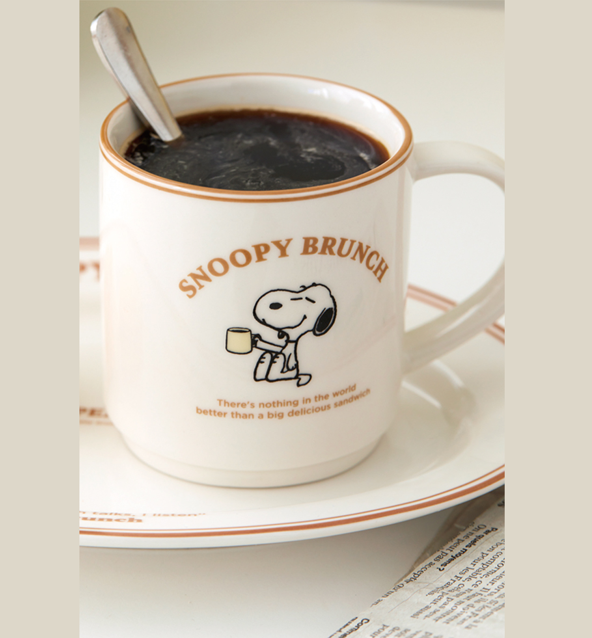 Peanuts Snoopy Mug Cup [Brown Line]