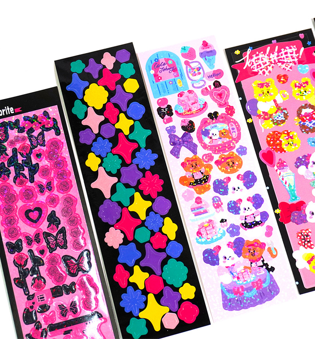 Ppommppom x Meriroje Black & Pink Kitsch Pack [6 Stickers]