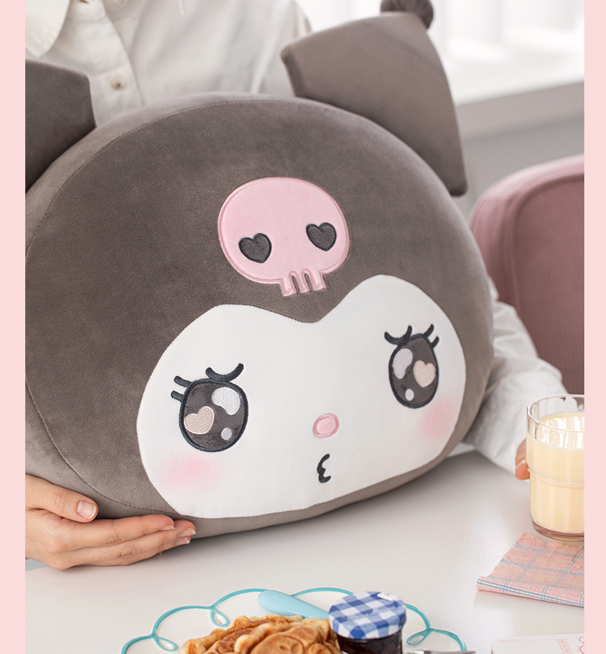 Kuromi Face Cushion [Deeply From My Heart]