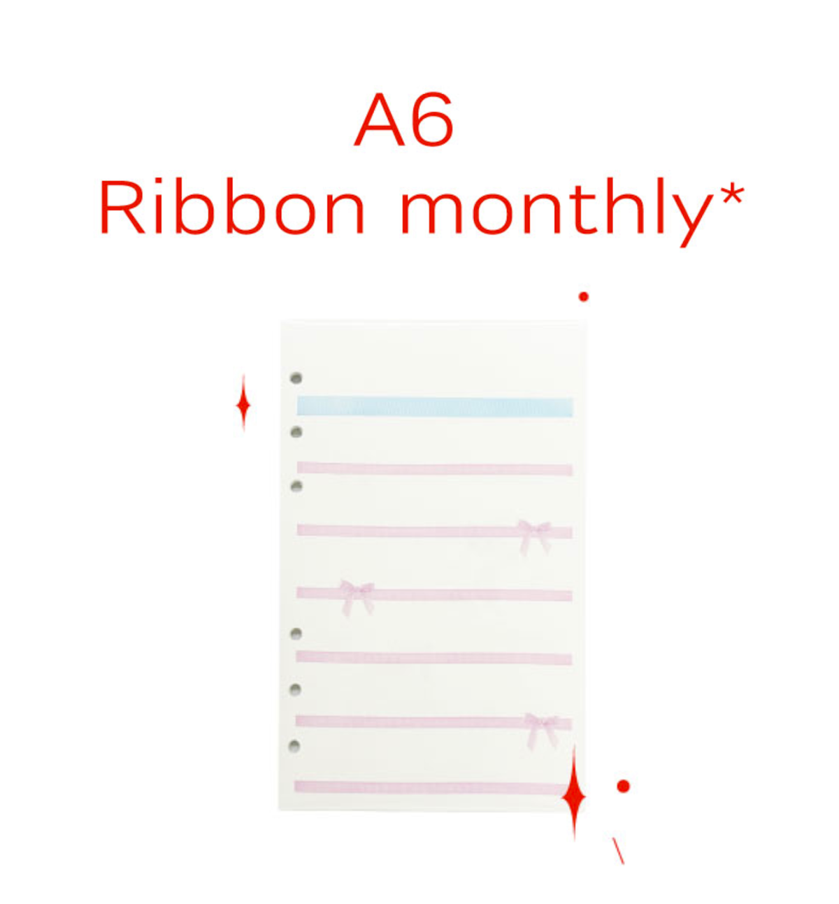 A6 Ribbon Monthly Paper Refill