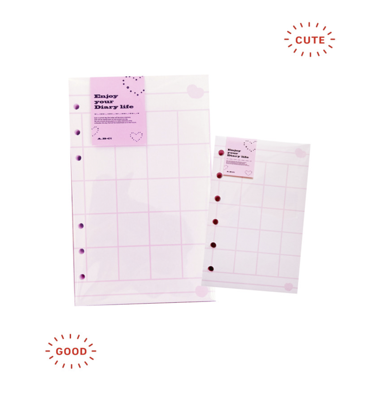 A6 Bold Line Paper Refill [Pink]