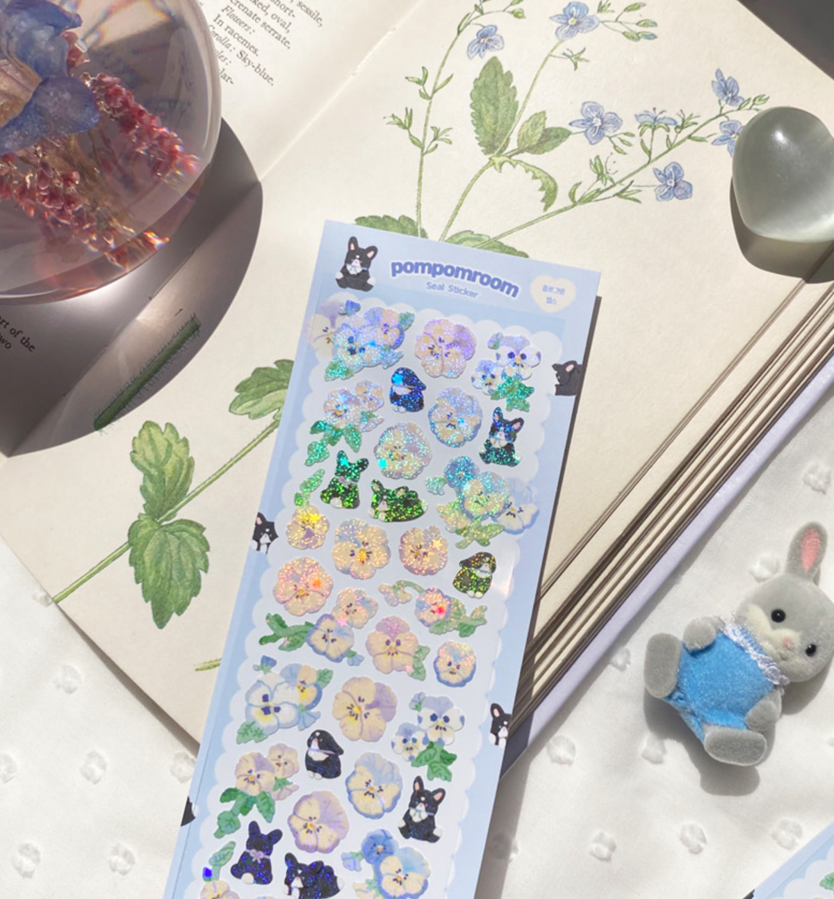 Pansy Flower Field Hologram Seal Sticker
