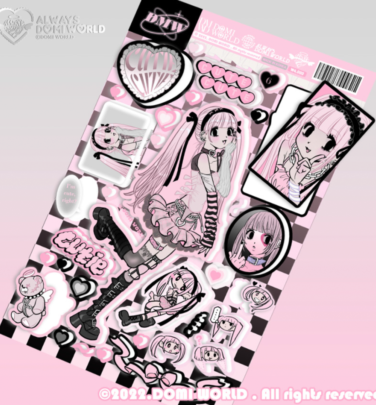 Angel Sticker [Black Pink]