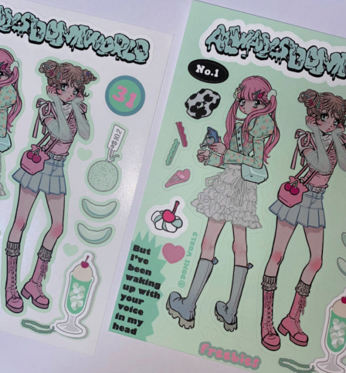 Domi World Melon Two People Sticker