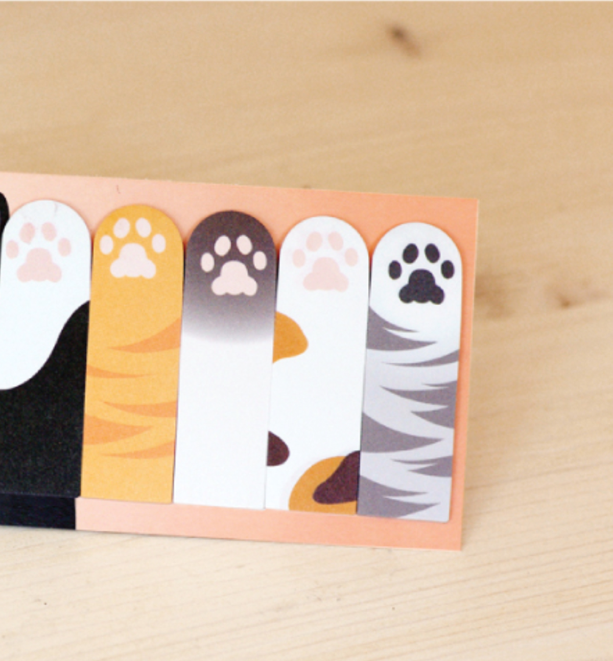 5 Adorable Cats Paw Sticky Note