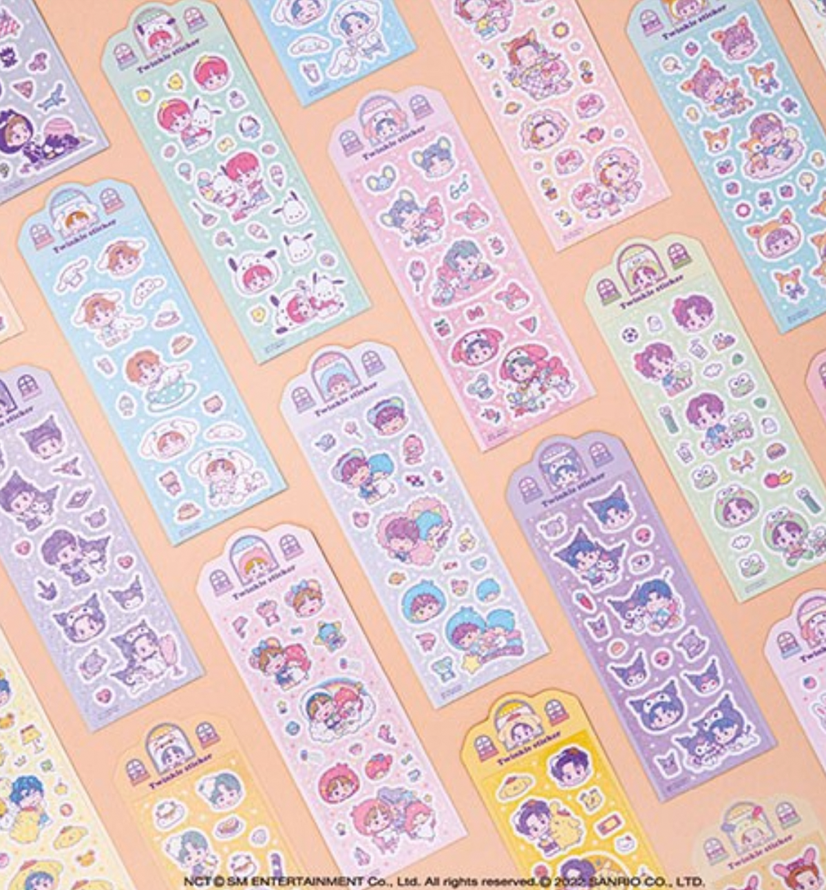 12 Sheets Kpop Photocard Korean Stickers, Colorful Heart Star Bubble Style  Glitter Scrapbook Stickers Self Adhesive Decorative Deco Sticker for Water