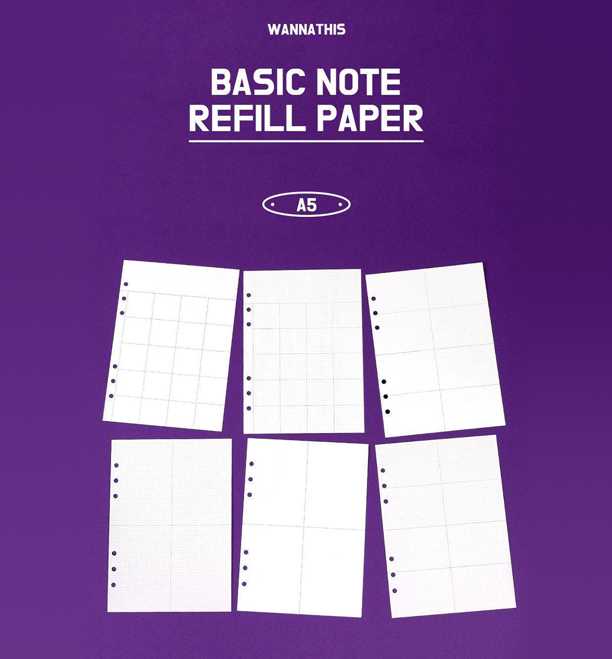 Refill Paper Notes A5 Basic Note Refill Paper