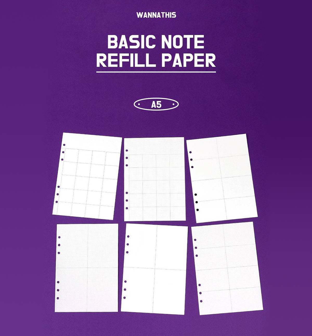 A5 Basic Note Refill Paper