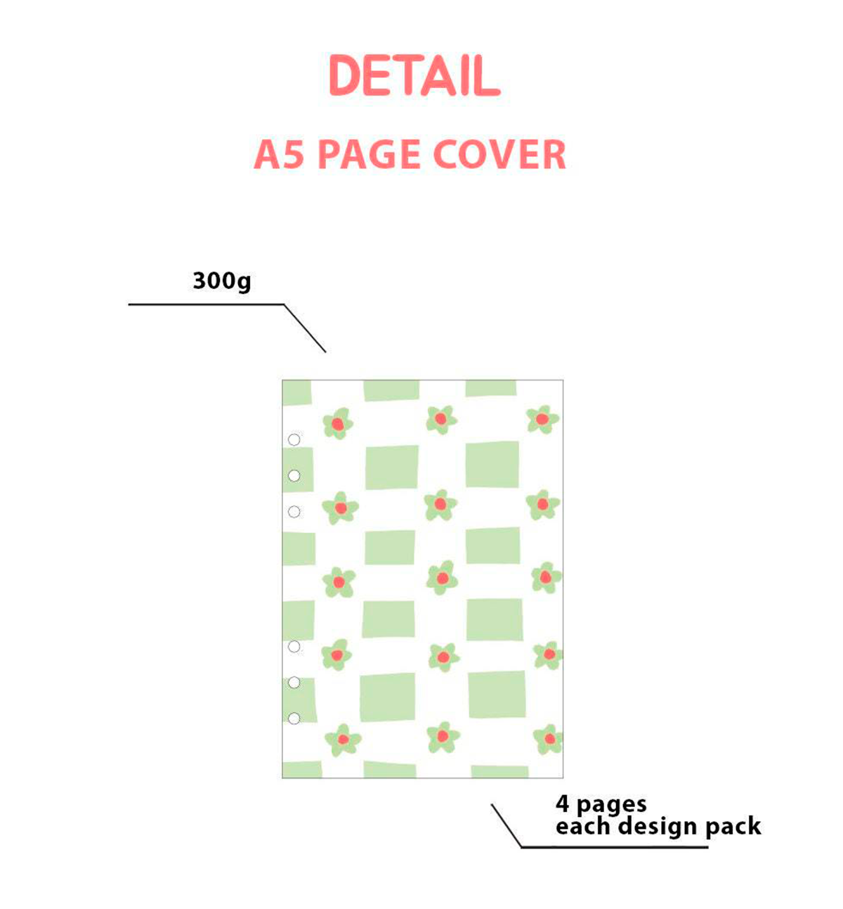 A5 Pattern Paper Cover Refill