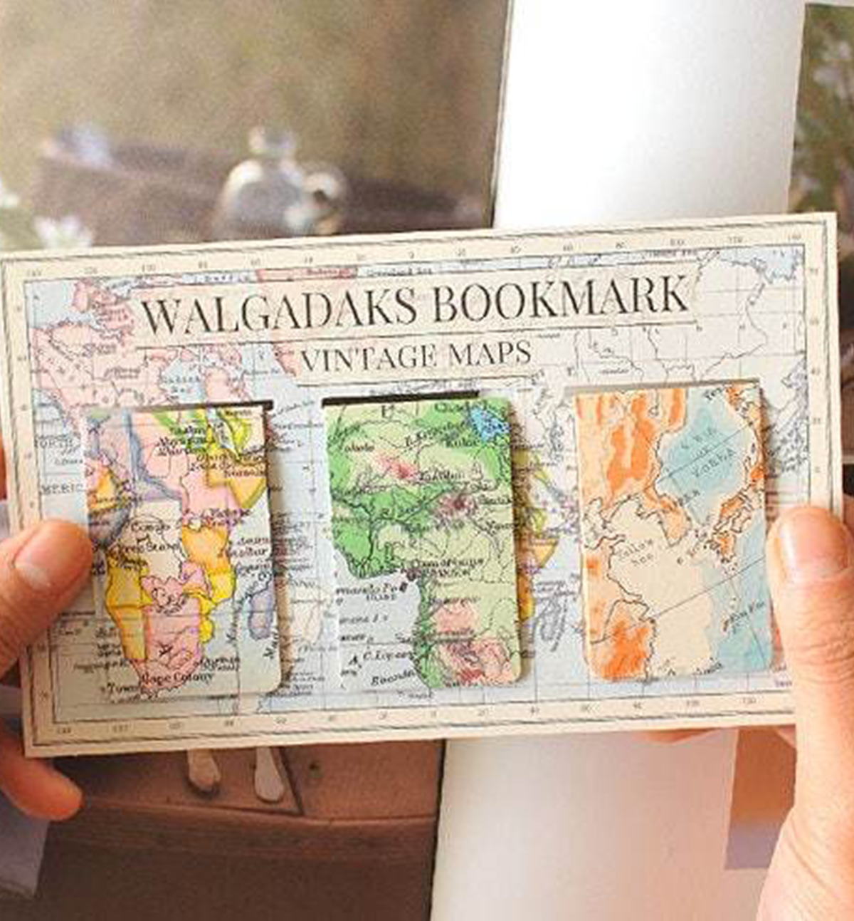 3 Vintage Map Magnetic Bookmark