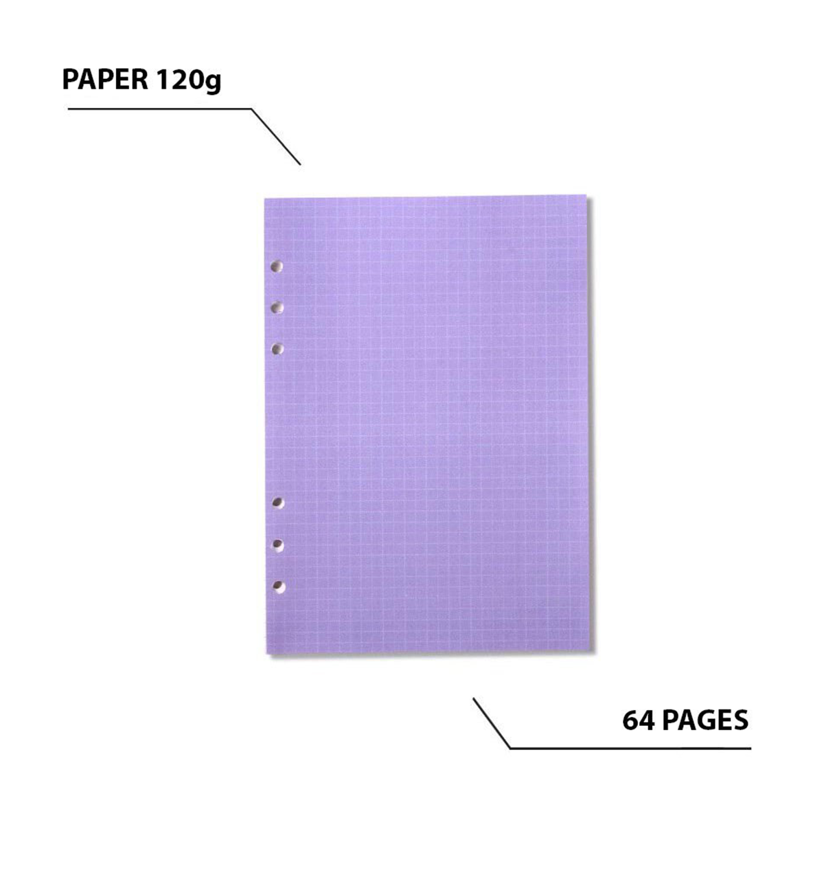 A5 Grid Note Paper Refill [Purple]