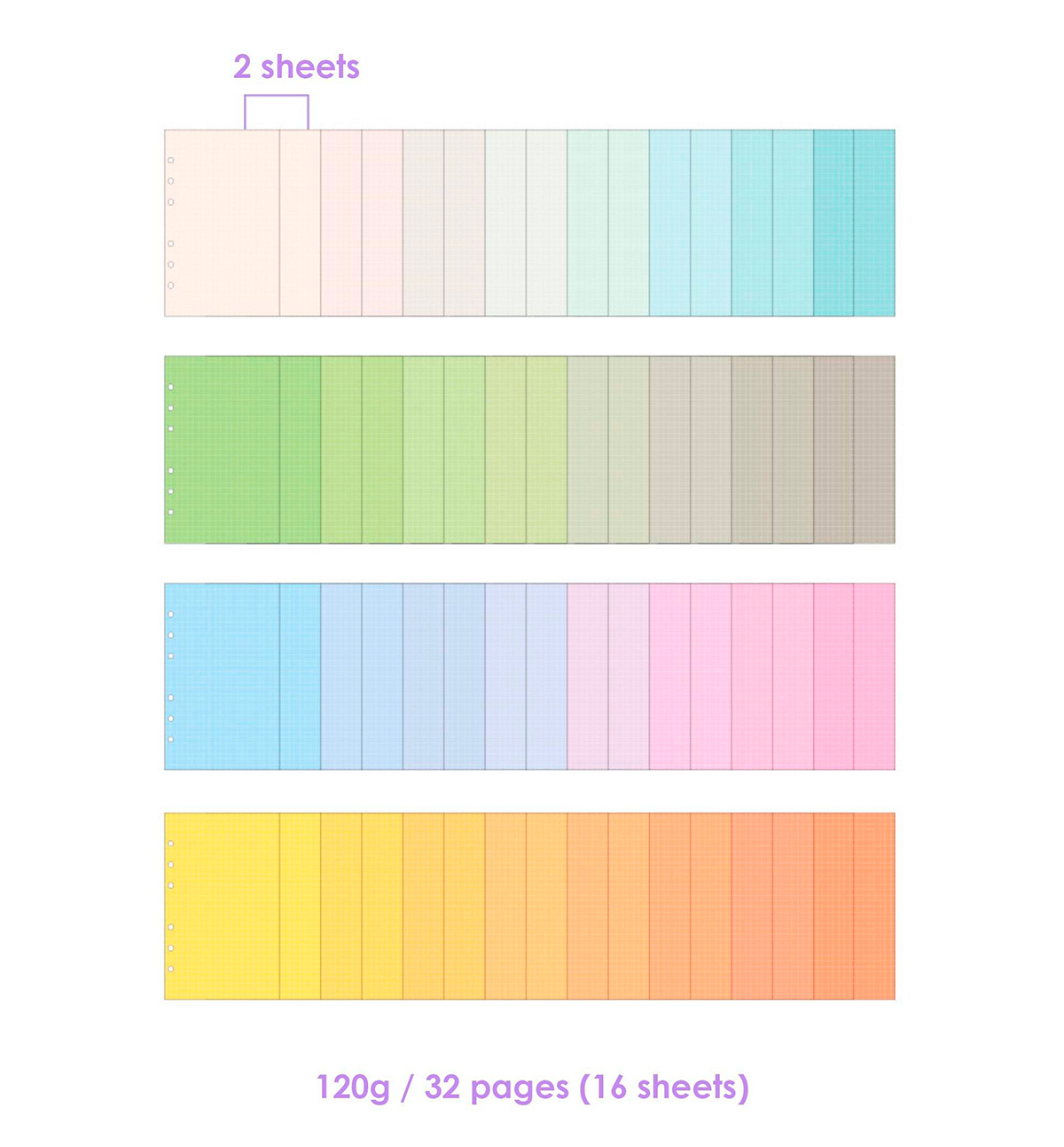 A5 Color Grid Note Refill [Vol. 2]