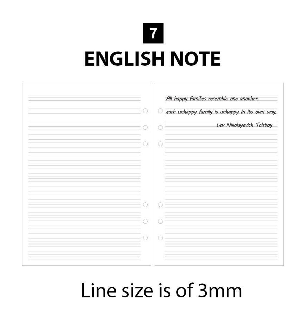 Refill Paper Notes A5 Study Note Refill Paper