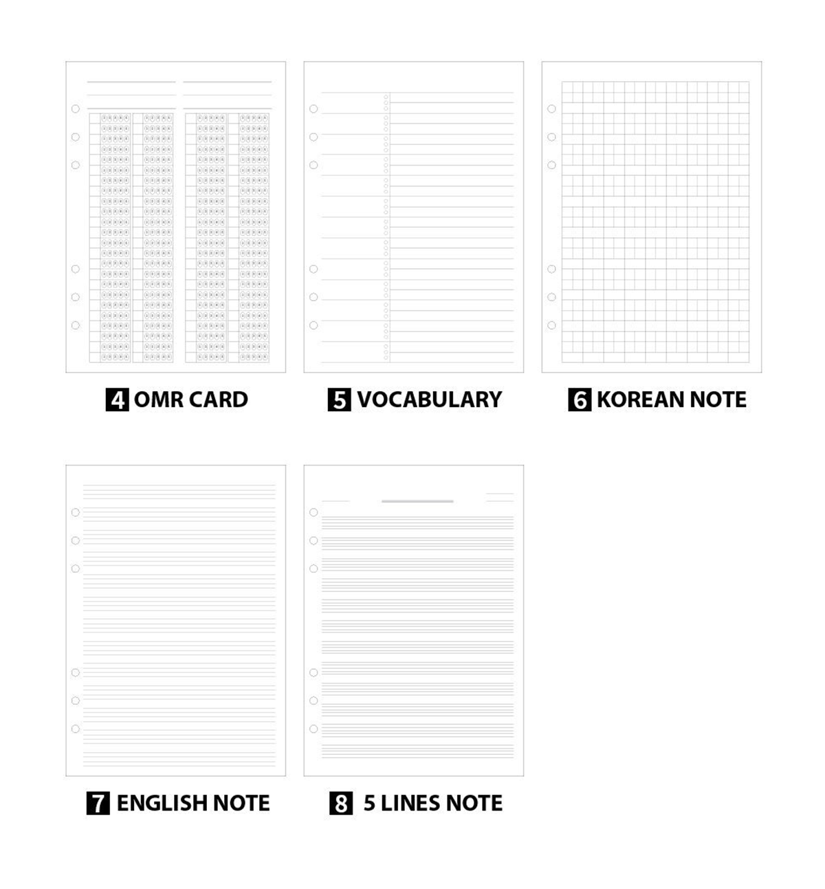 Refill Paper Notes A5 Study Note Refill Paper