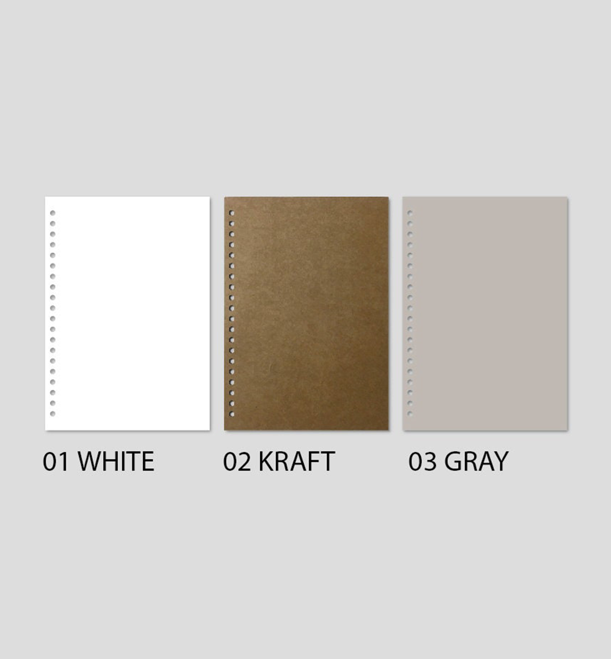 A5 Color Plain Kraft Planner Refill