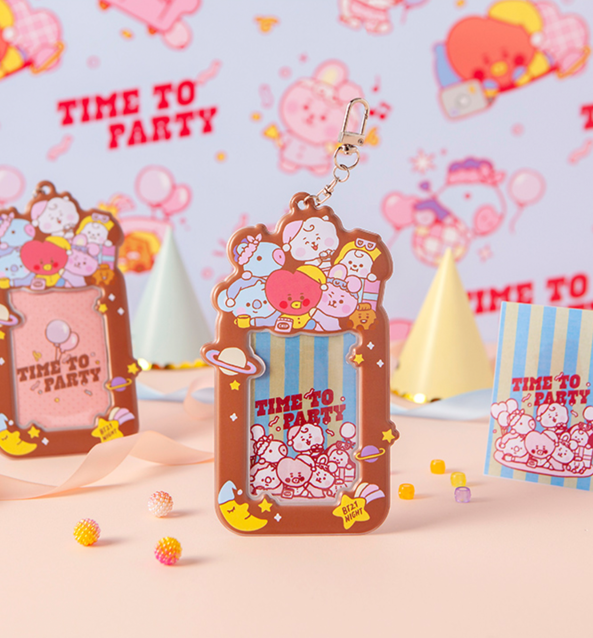 BT21 Photo Holder Keyring [Time To Party]