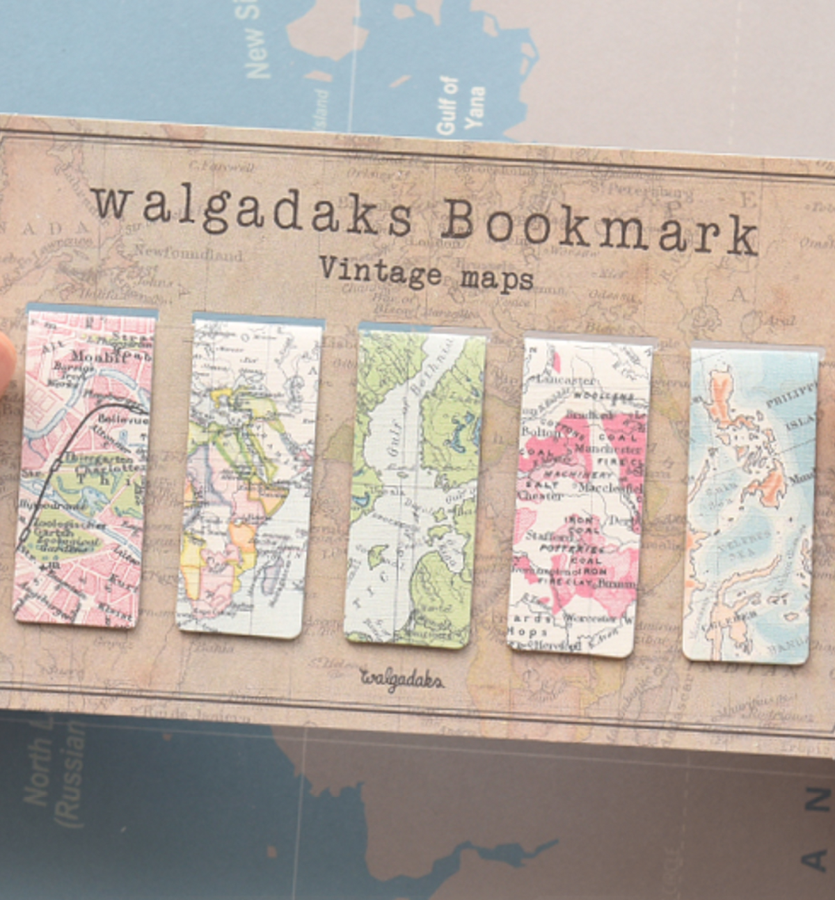 5 Vintage Map Magnetic Bookmark