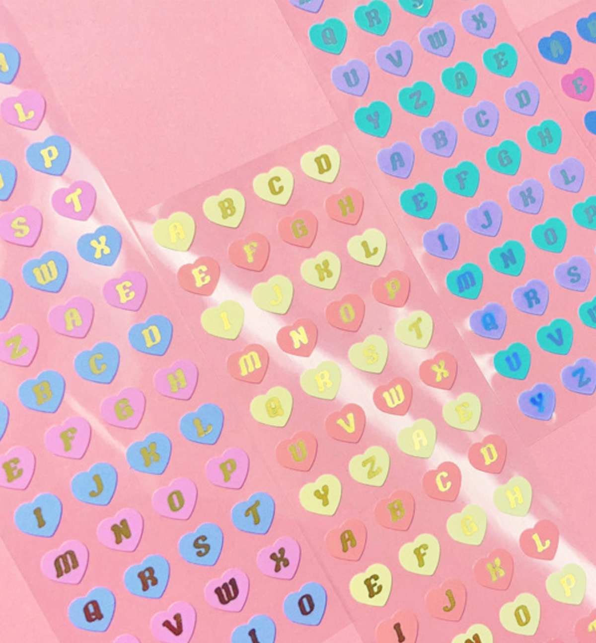 Shiny Heart Alphabet Seal Sticker [Warm]