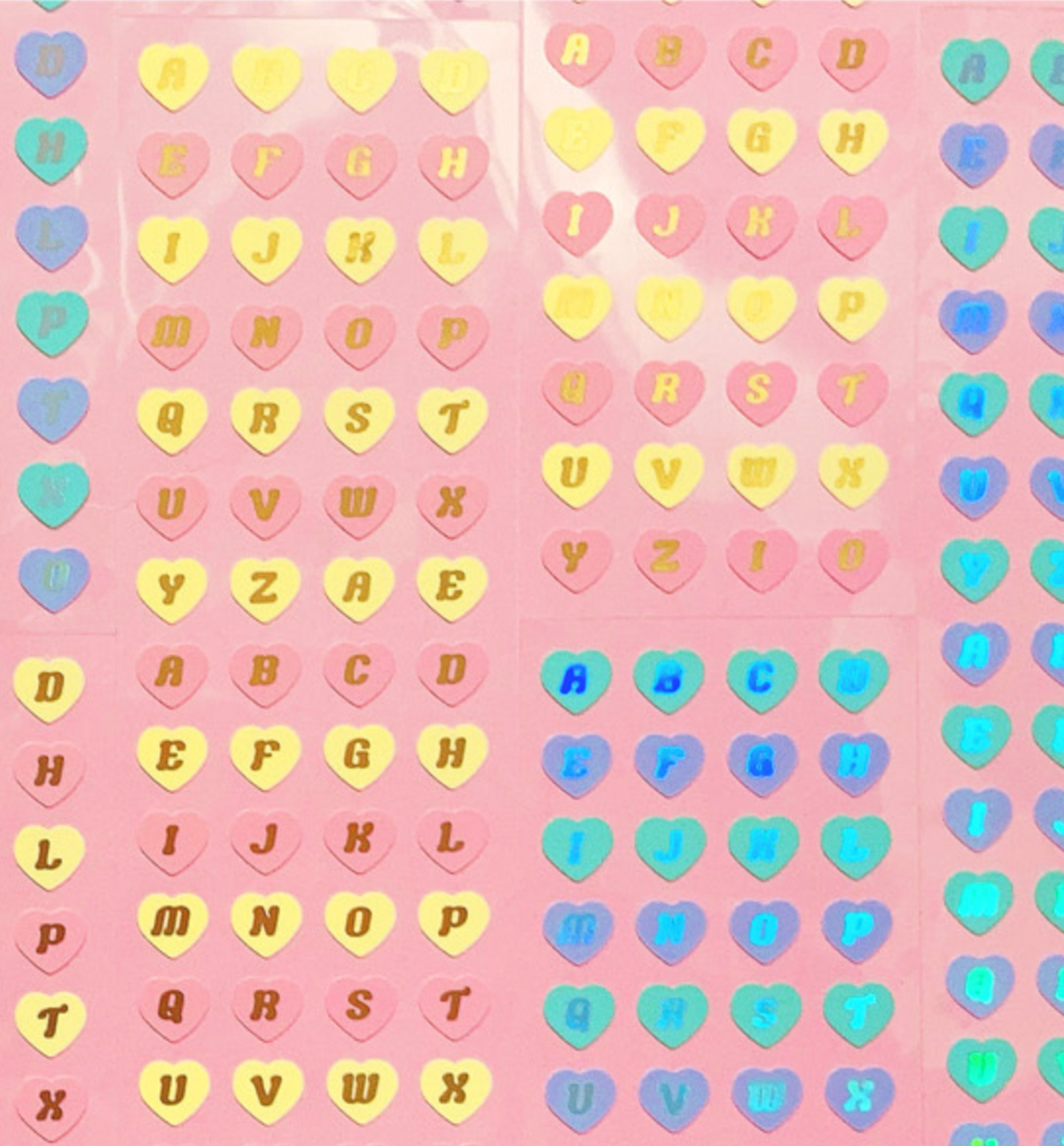 Shiny Heart Alphabet Seal Sticker [Warm]