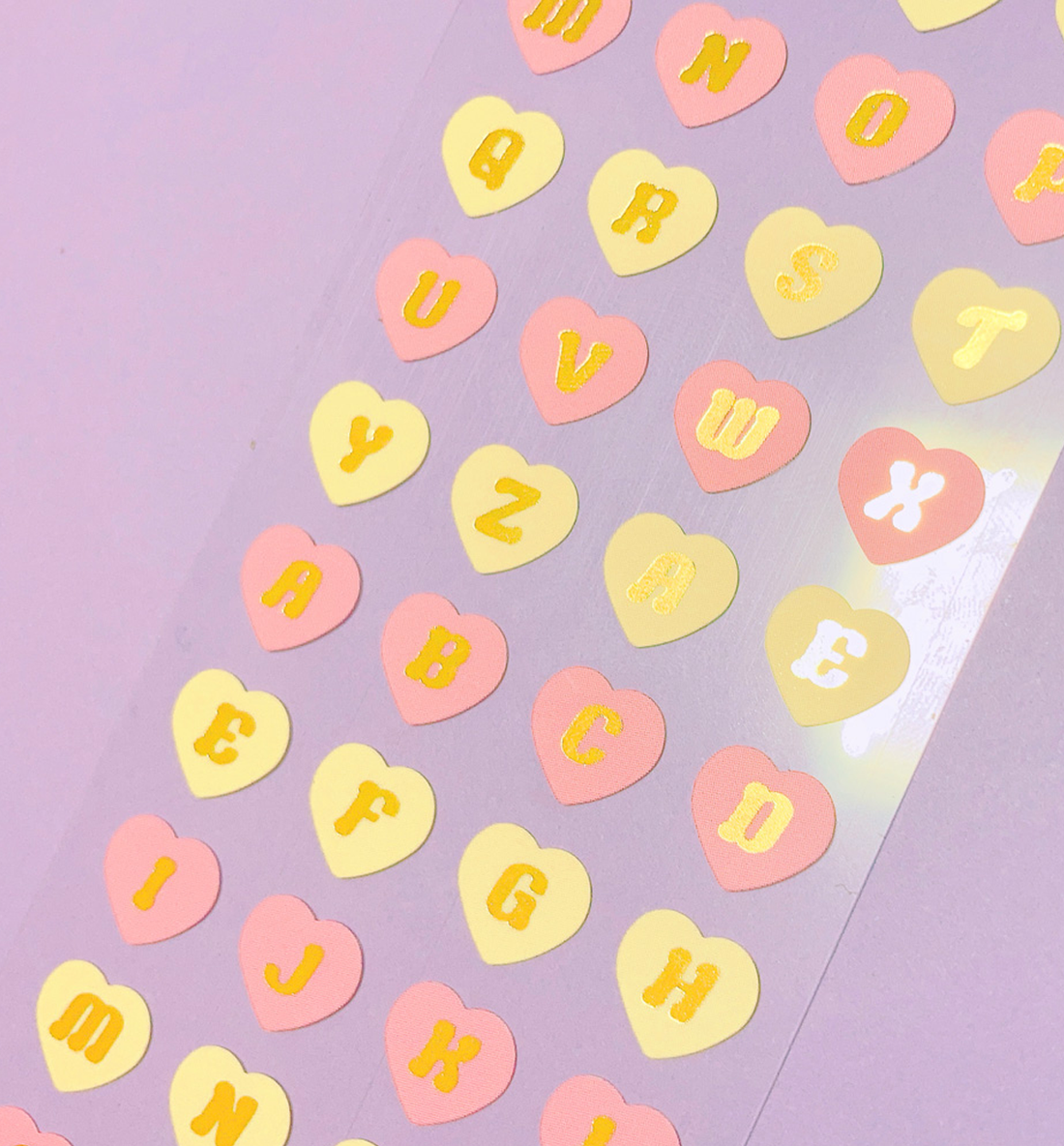 Shiny Heart Alphabet Seal Sticker [Warm]