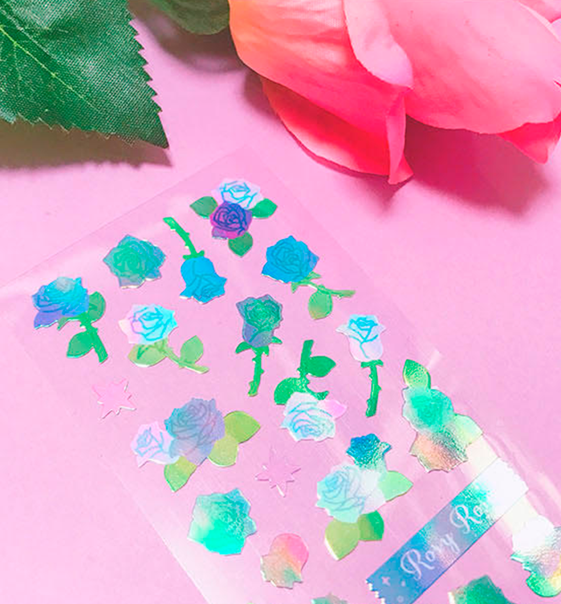 Rosy Rose Seal Sticker [Blue]