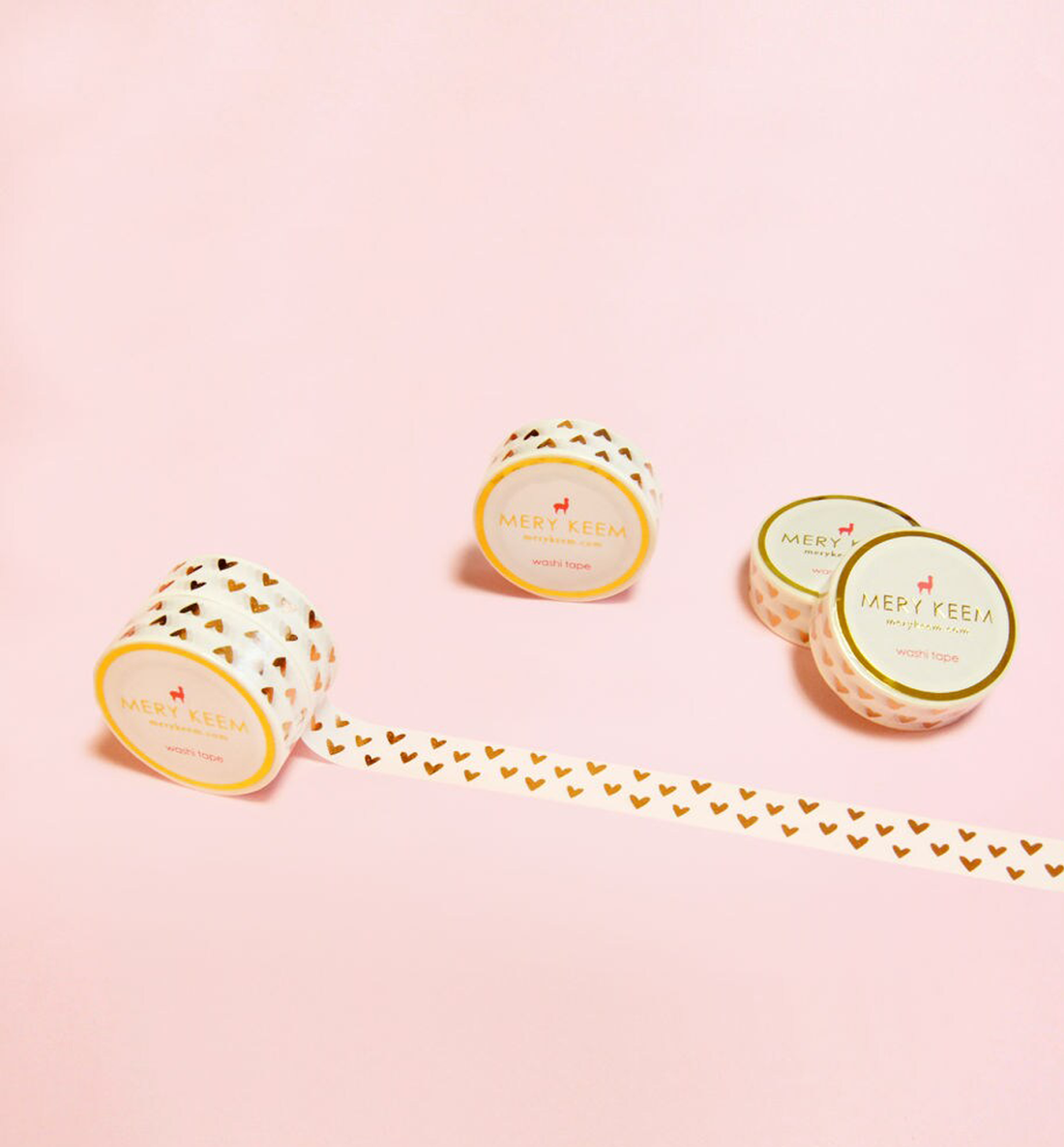 Rose Gold Heart Washi Tape