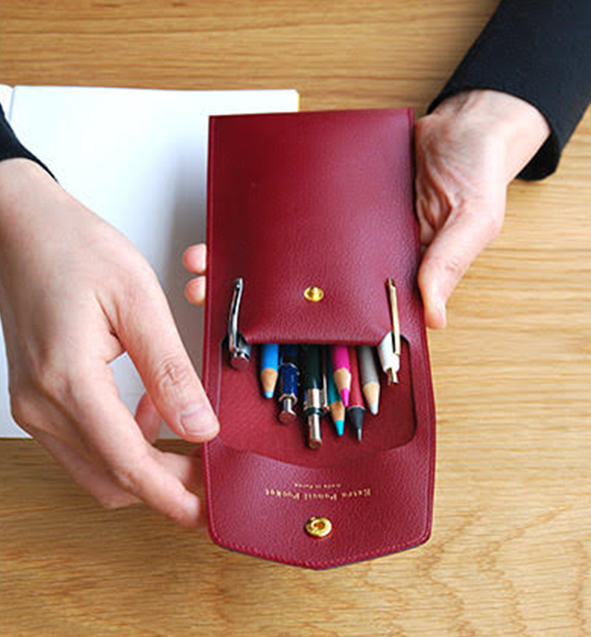 Faux Leather Pencil Case