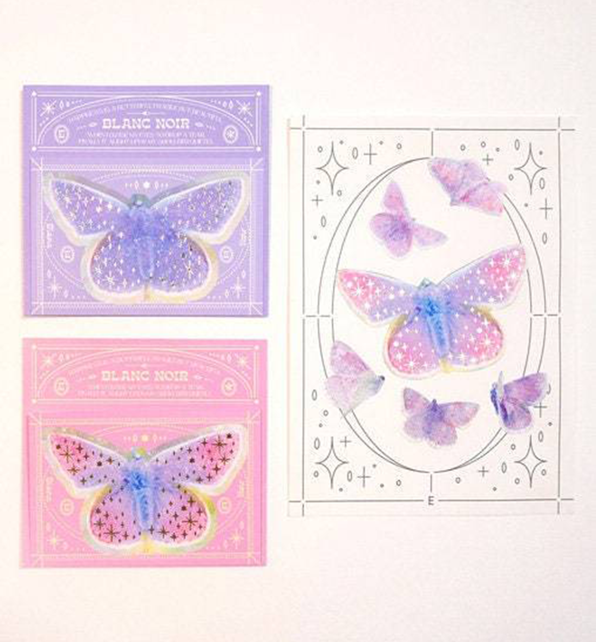Buttefly Deco Sticker [Blanc Noir]