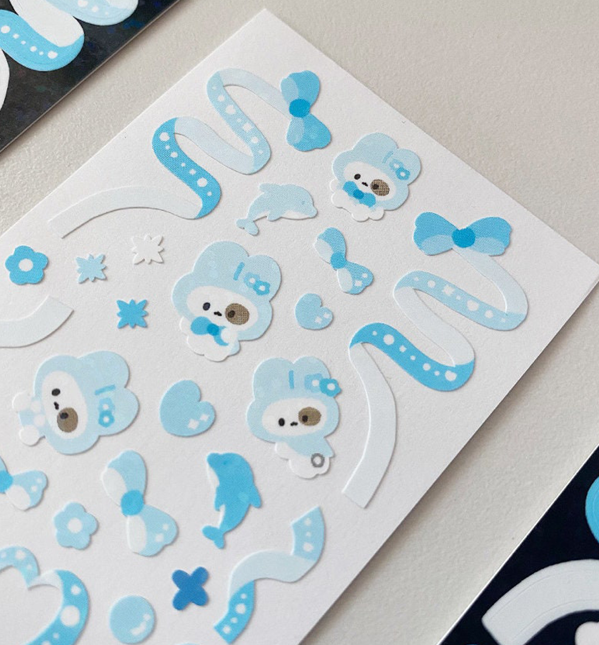 Bunny Confetti Seal Sticker [Light Blue]