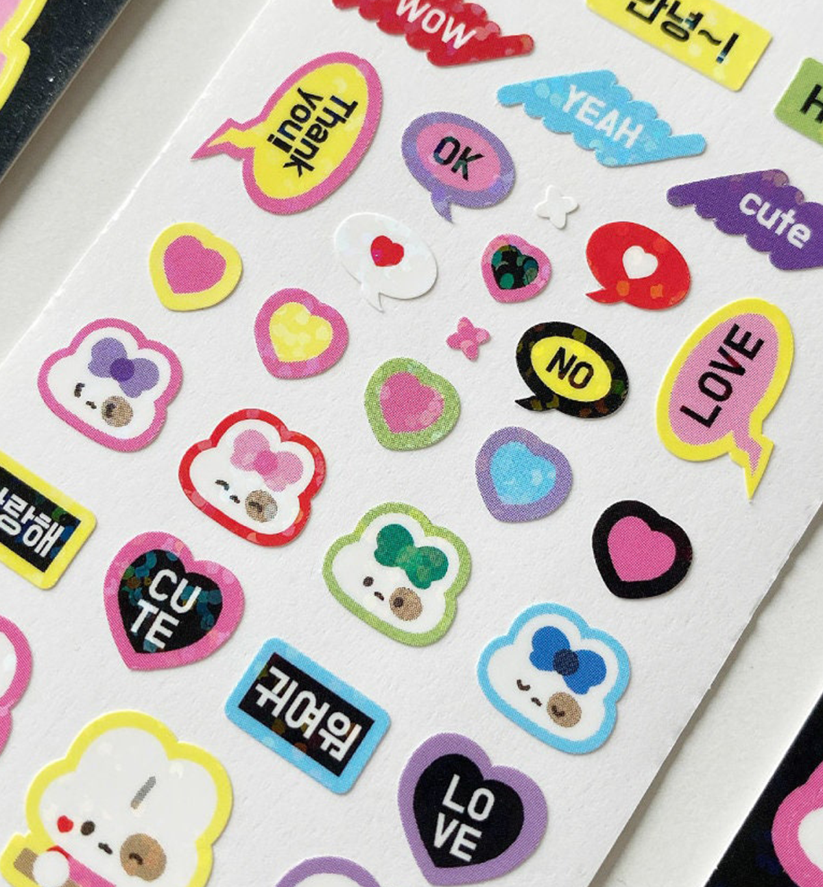 Theme Glitter Emoticon Seal Sticker