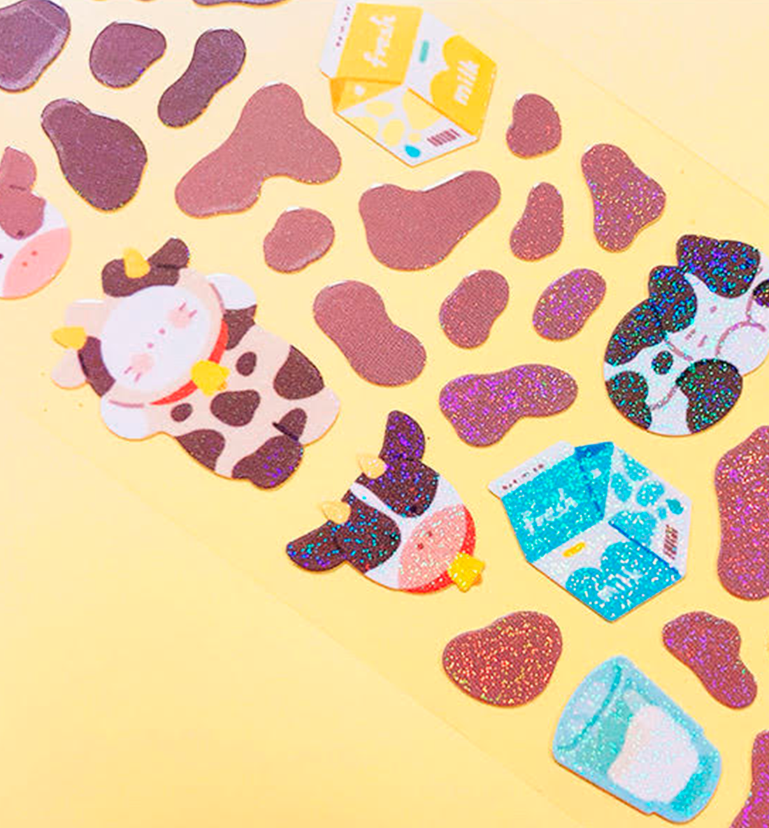 Twinkle Milky Cow Seal Sticker [Brown]