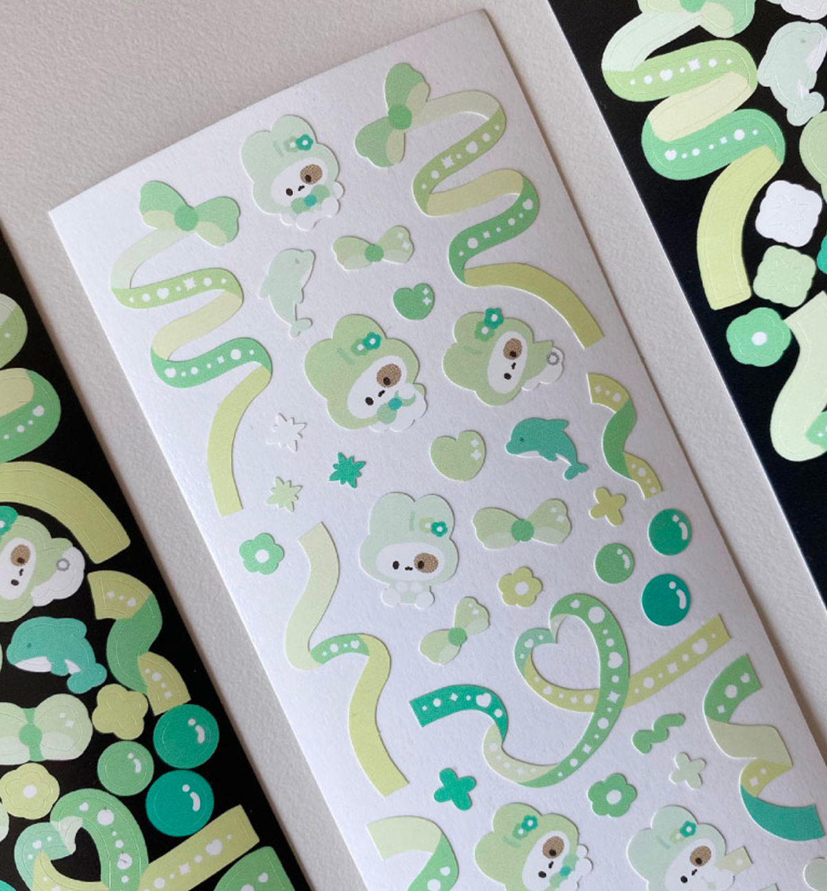 Bunny Confetti Seal Sticker [Light Green]