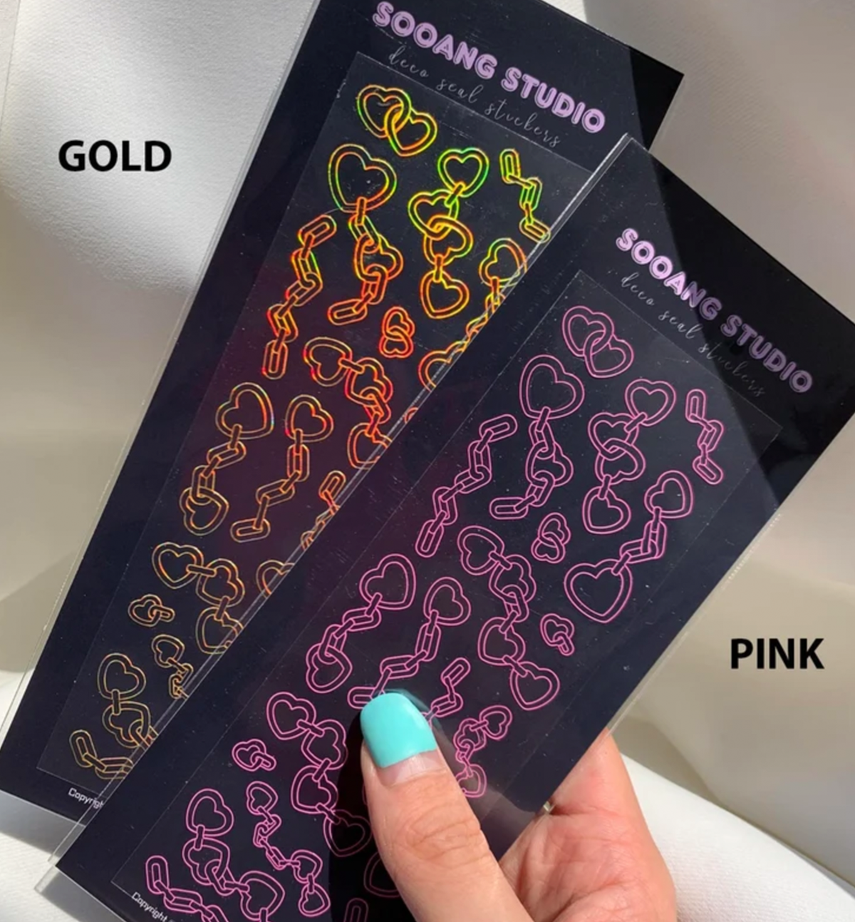 Love Chain Seal Sticker [Pink & Gold]