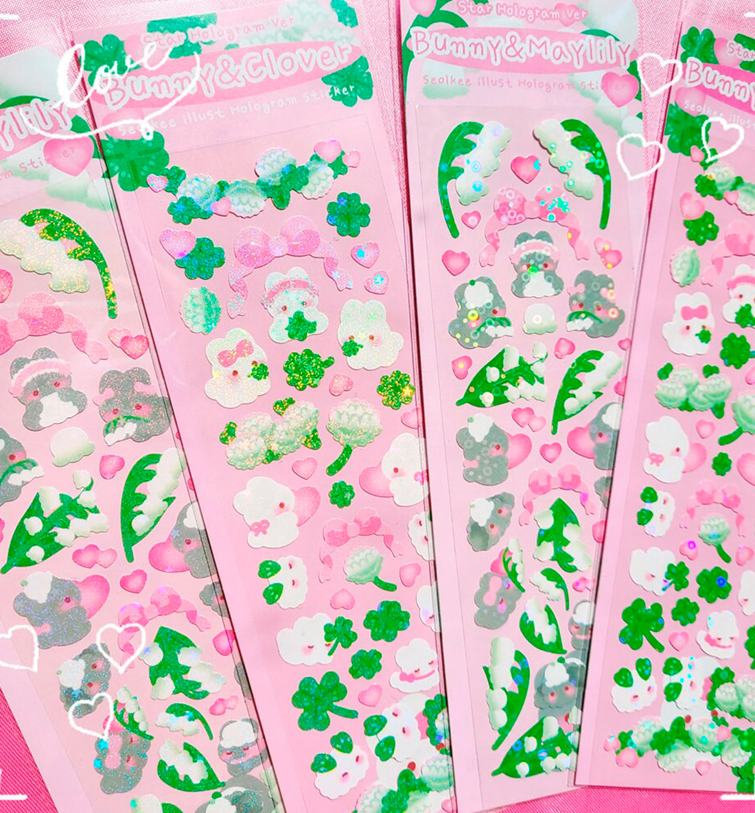 Valley's Bunny & Lily Hologram Seal Sticker