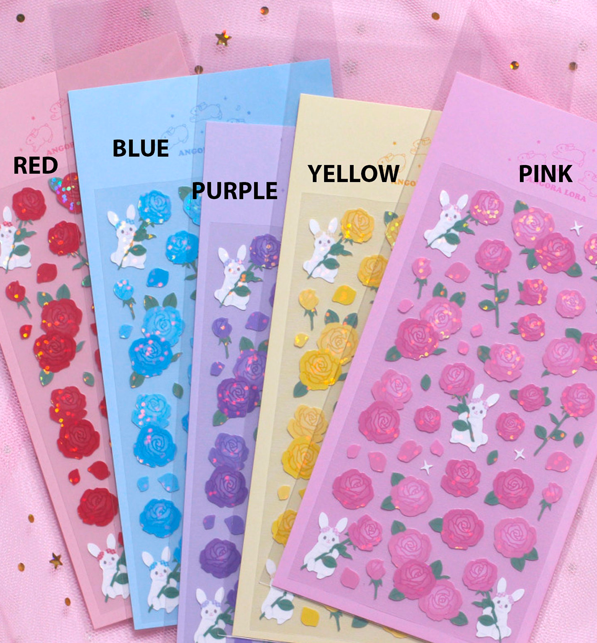 Rose Rabbit Seal Sticker [5 Colors]