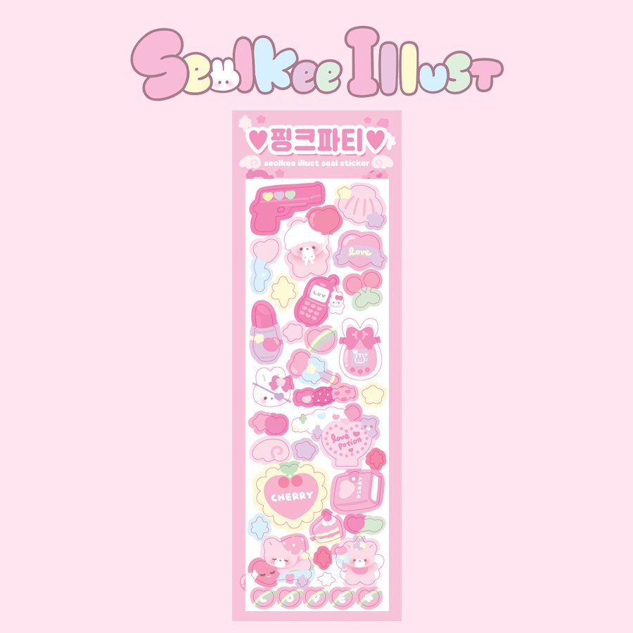 Pink Party Pearly Seal Sticker