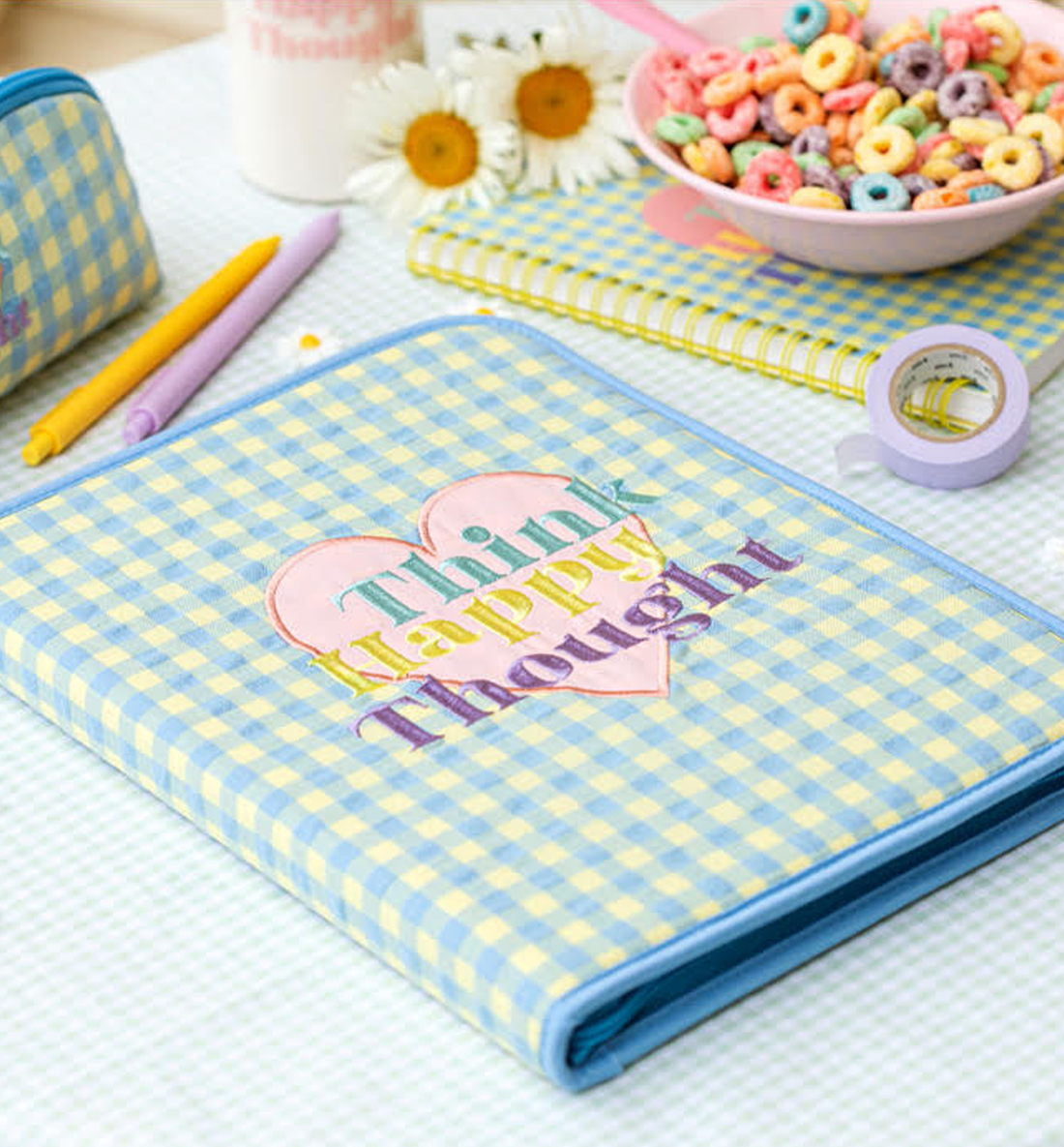 Checkered Book Pouch