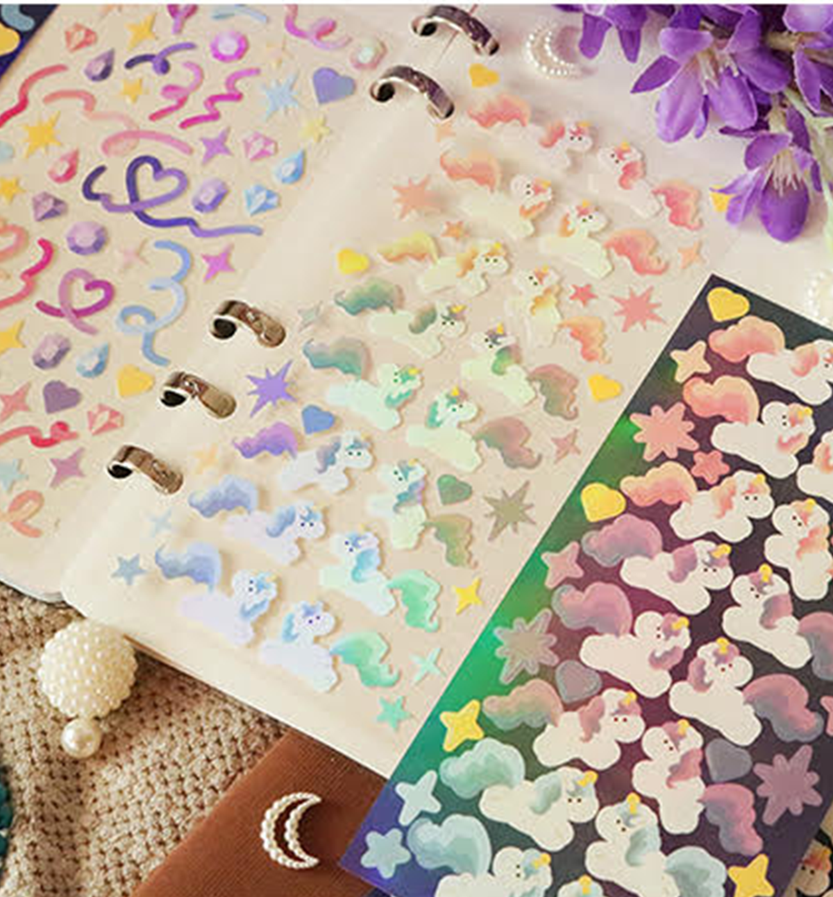 Lucky Unicorn & Jewel Confetti Seal Sticker
