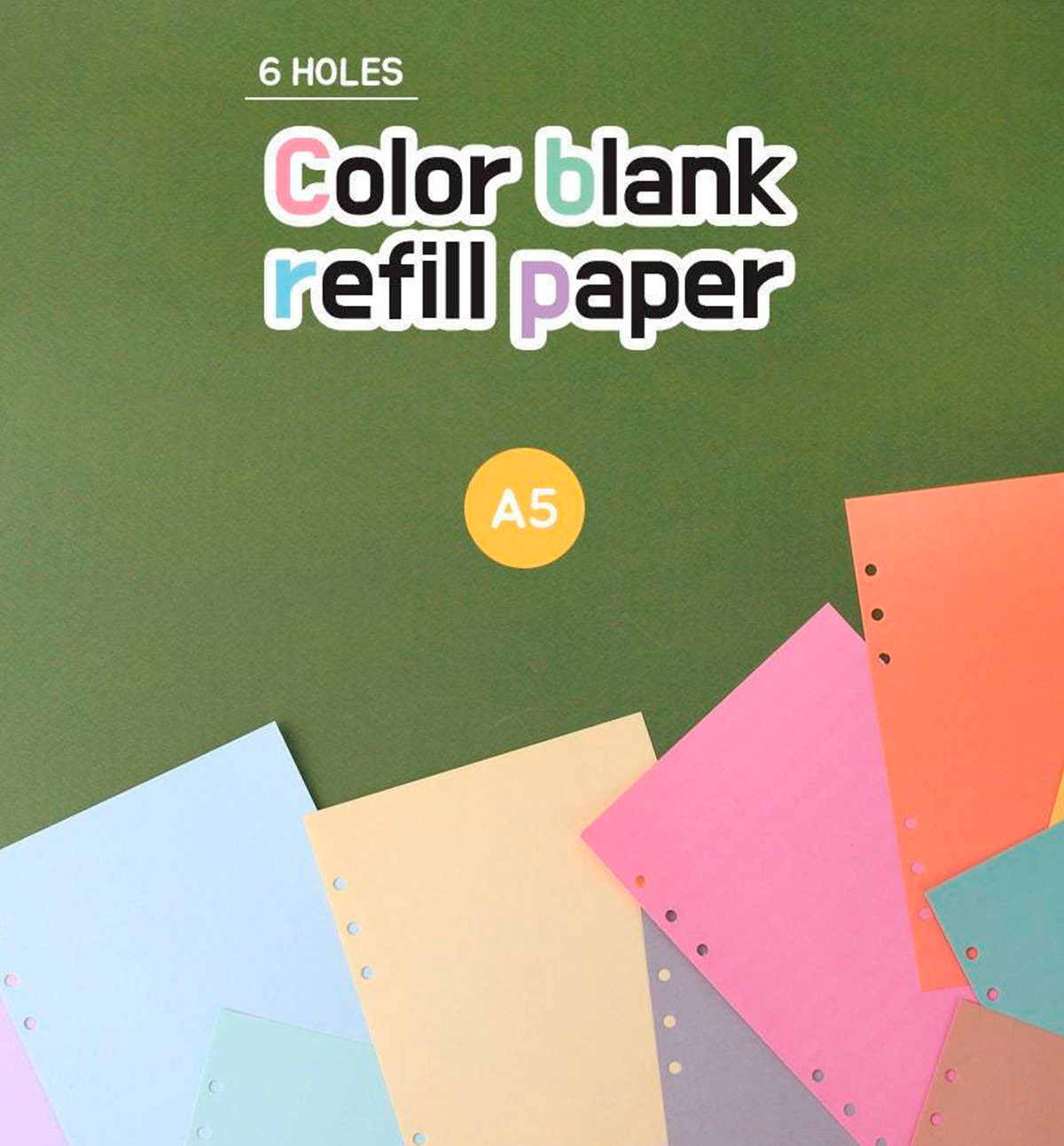 A5 Color Blank Planner Refill