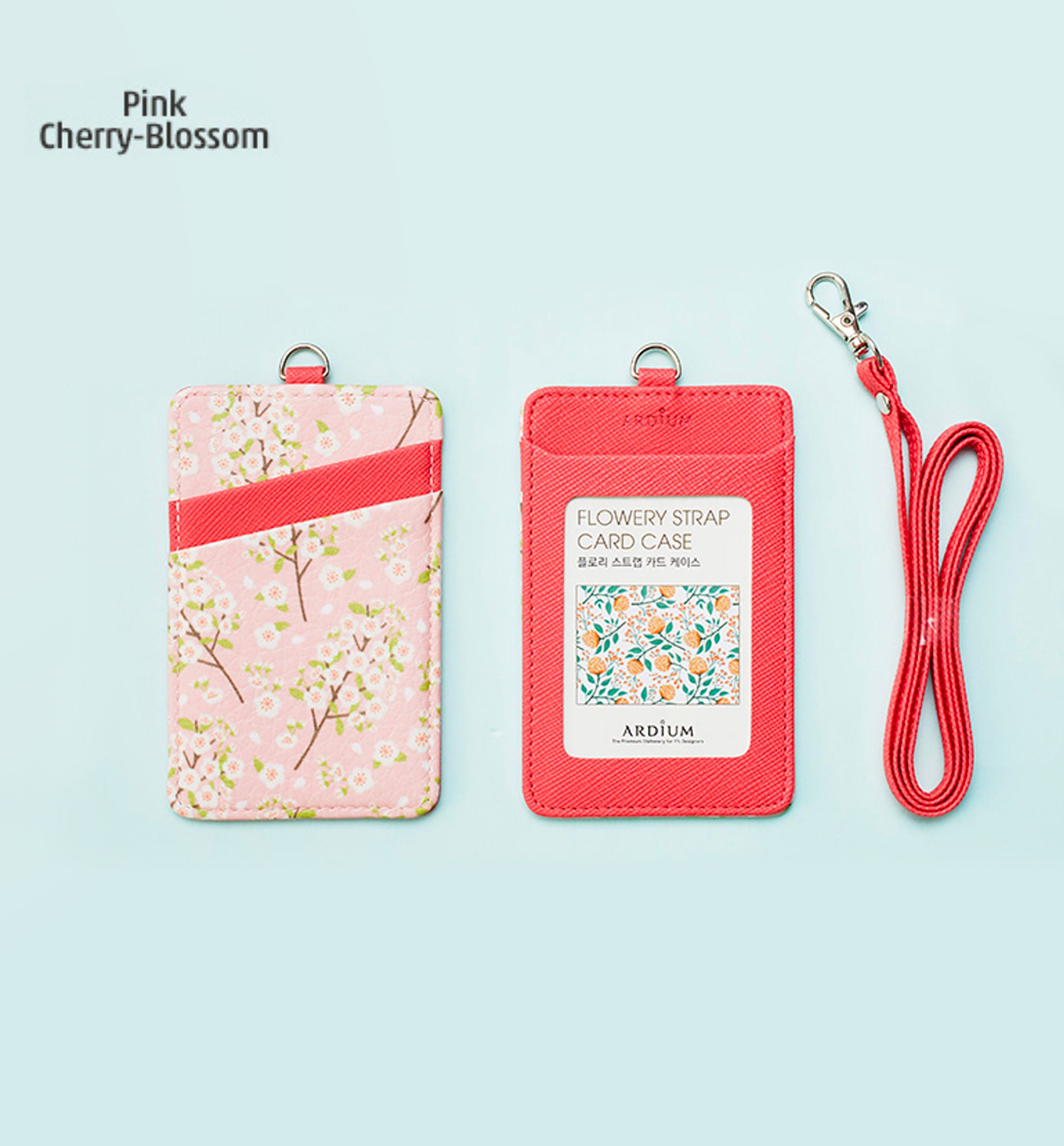 ID Card Holder + Strap [Pink Cherry Blossom]