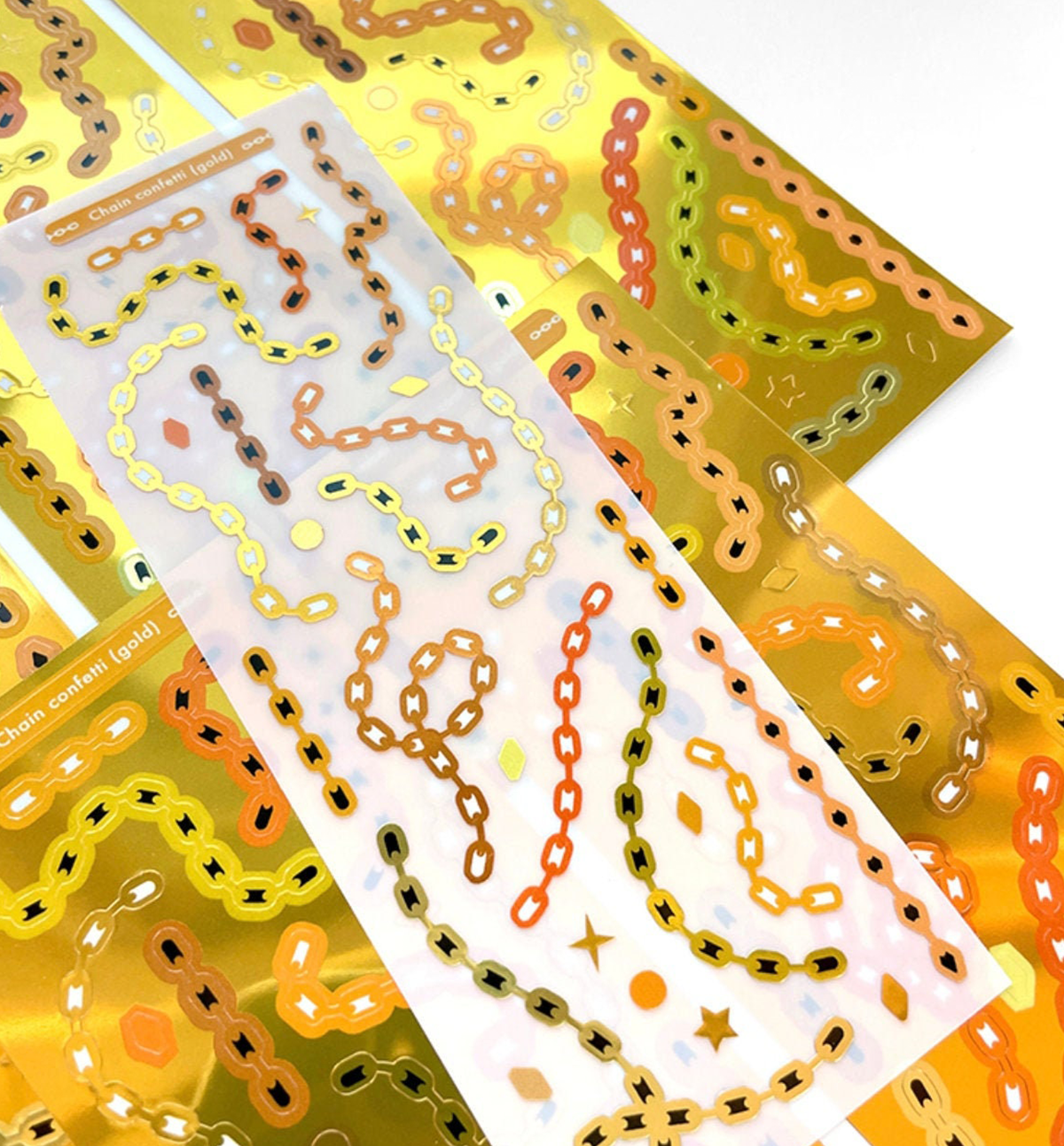 Chain Confetti Seal Sticker [Gold]