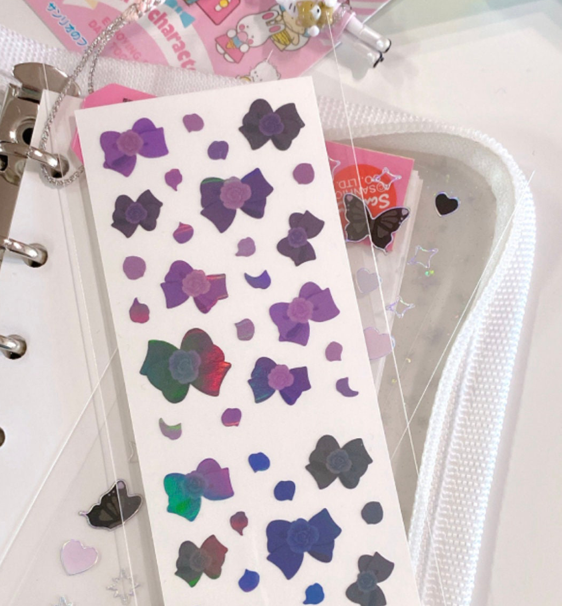 Rose Ribbon Seal Sticker [Black]