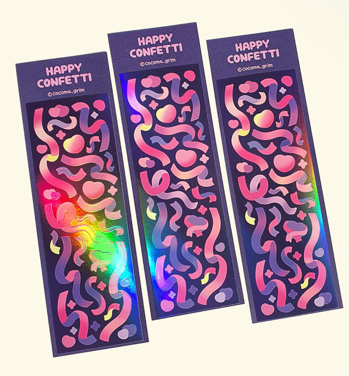 Long Confetti Seal Sticker [Pink Purple]