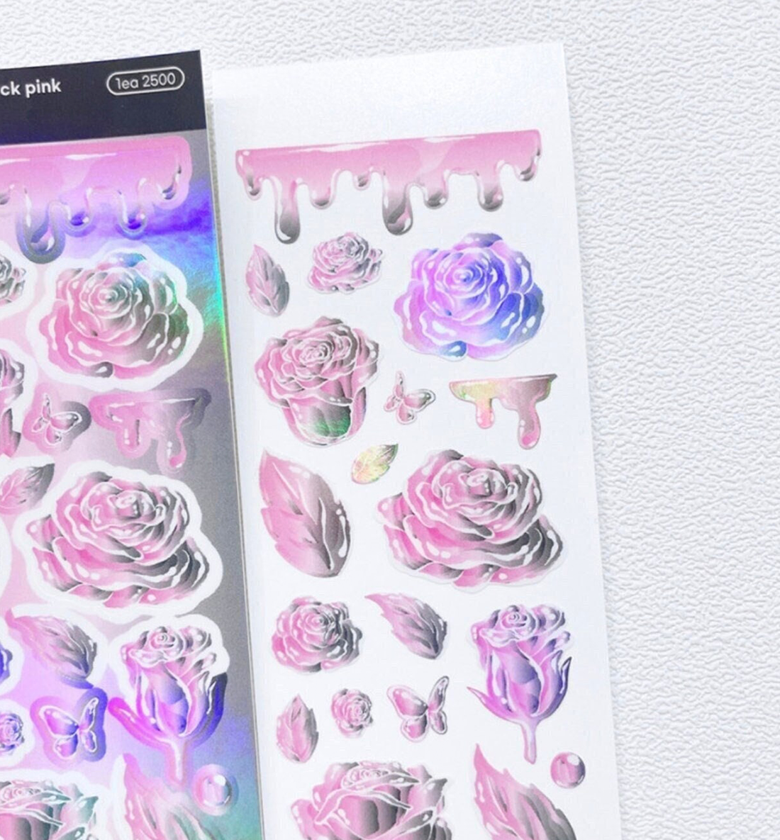 Rose Bubble Sticker [Black Pink]