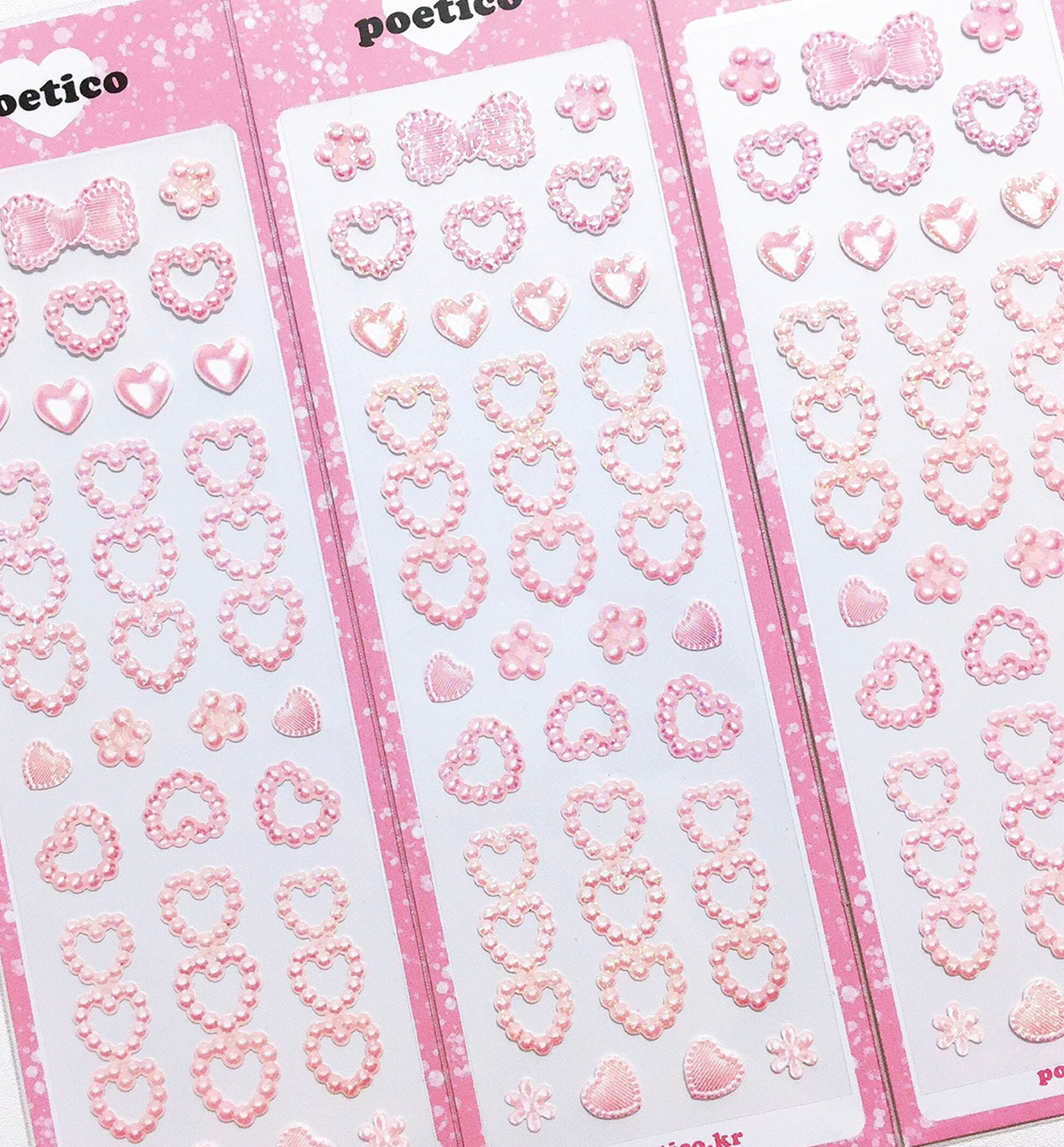 Heart Ring Pearl Seal Sticker [Pink]