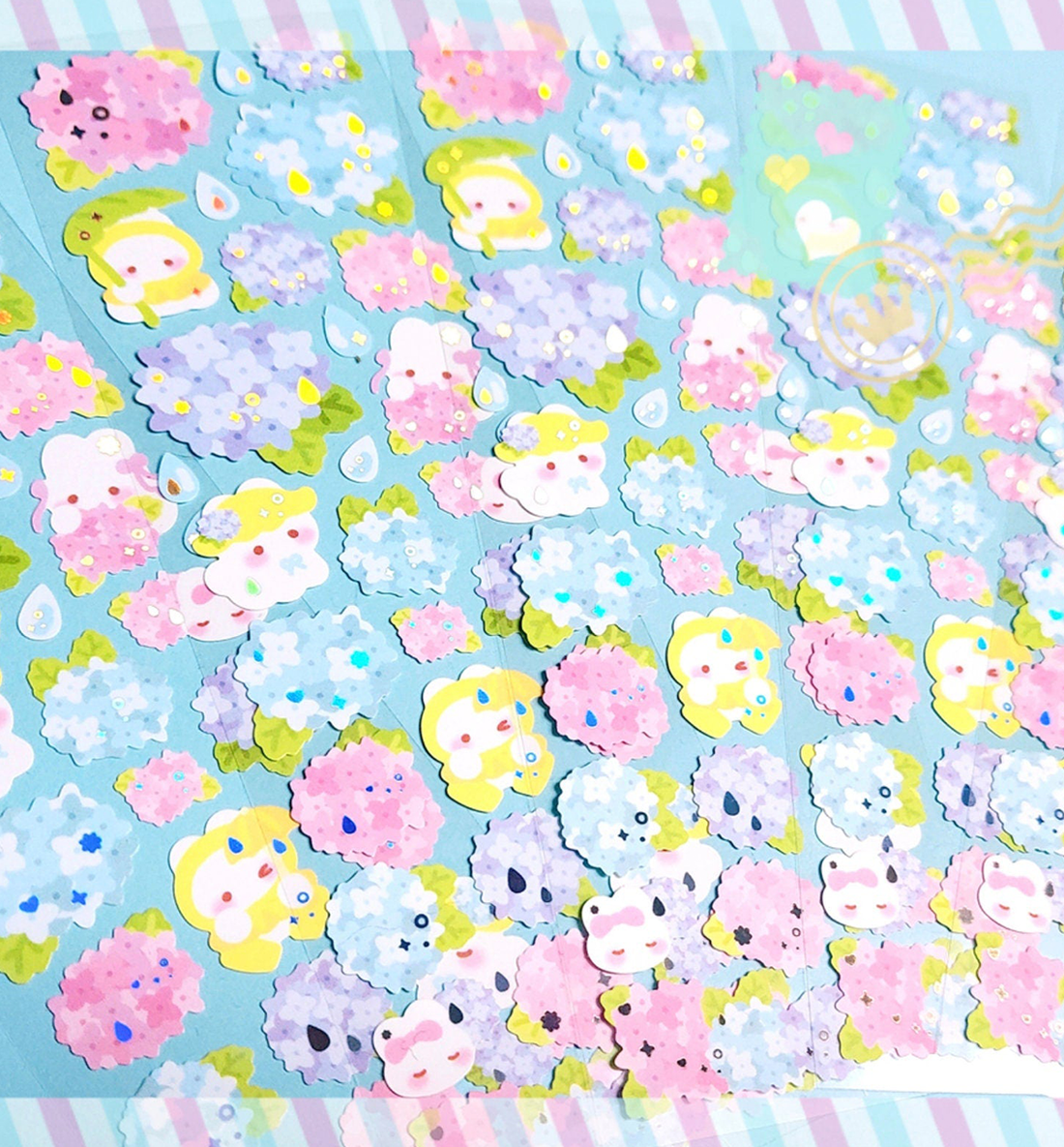 Raining Hydrangea Aurora Night Seal Sticker